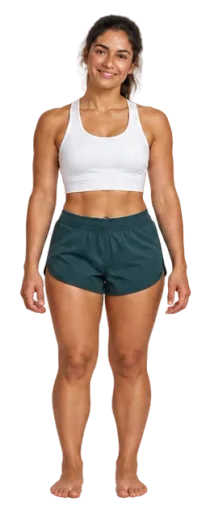 Modelo feminino fictício, vista de frente
